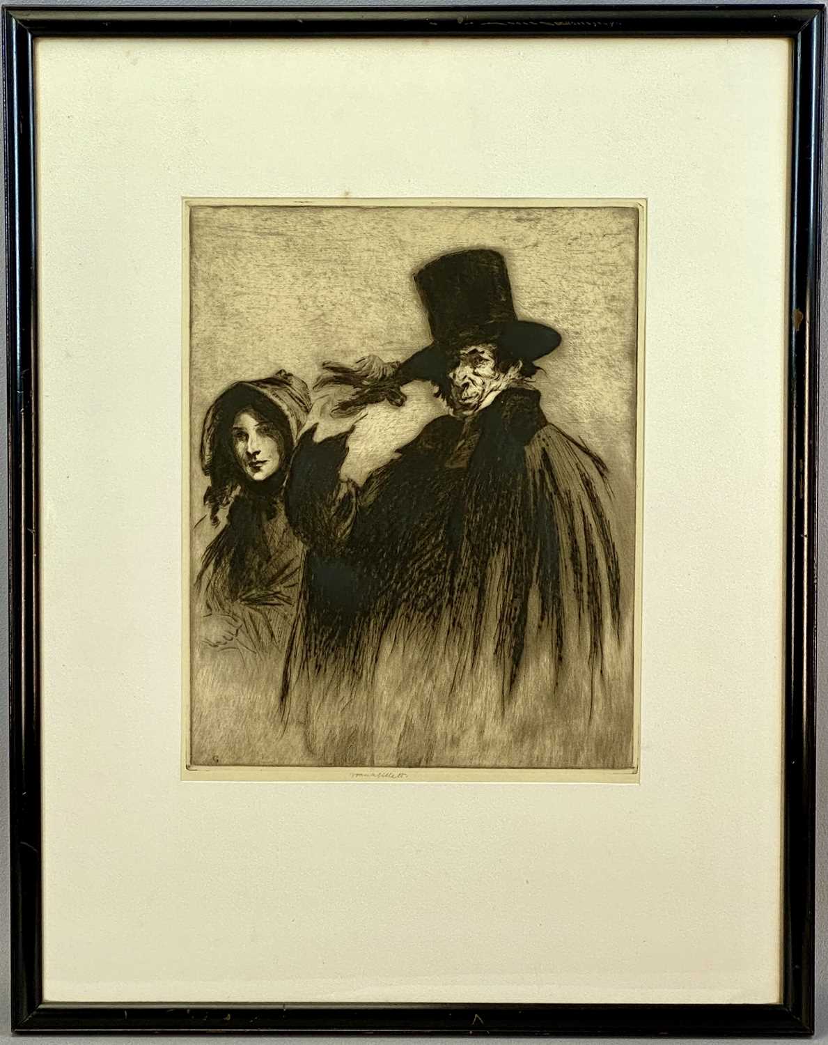 FRANK EDWARD GILLETT black and white etching - "The Guardian", signed in pencil, 35.5 x 28cms - Image 2 of 5