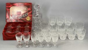 WATERFORD CRYSTAL, believed Colleen pattern, six tumblers, five larger tumblers, three wine