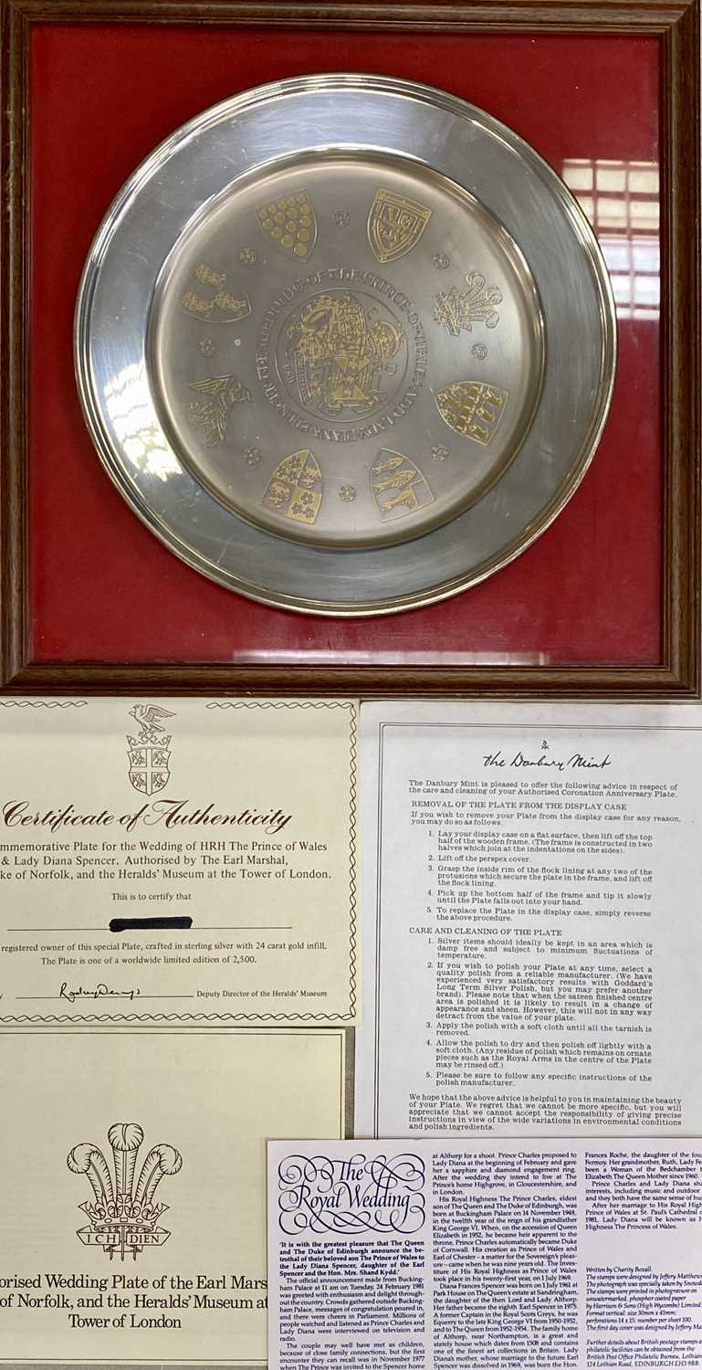 SILVER LIMITED EDITION COMMEMORATIVE PLATE, for Prince of Wales and Princess Diana, Birmingham