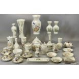 AYNSLEY CHINA, a collection of Cottage Garden, Pembroke and Wild Tudor vases, lidded pots and