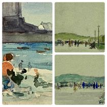 ‡ ROBERT JONES (20th century) three watercolours - Llandudno Promenade, 17 x 24.5cms, similar