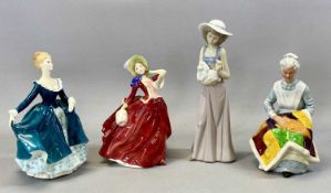 CHINA FIGURINES, three Royal Doulton, Even Tide HN2814, Janine HN2461, Autumn Breezes HN1934 and a