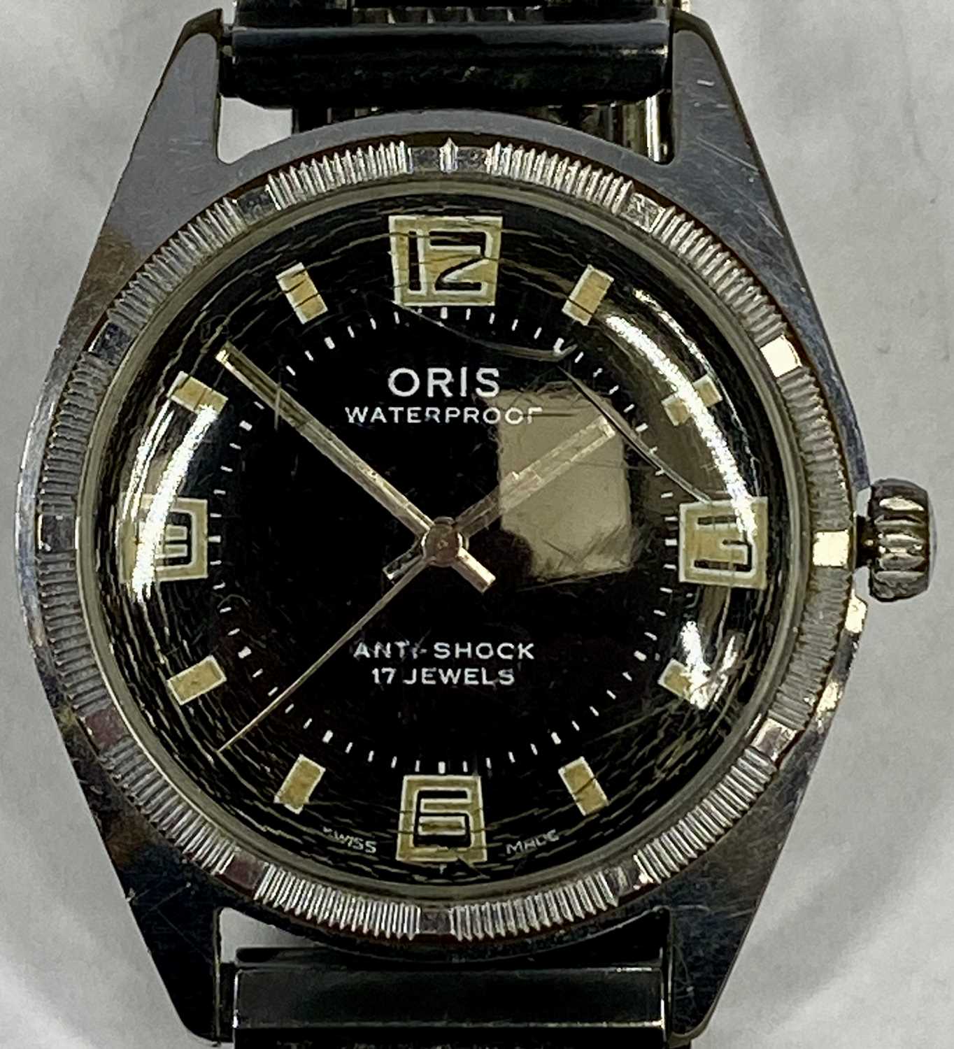 ORIS WATERPROOF GENTS WRISTWATCH, anti-shock 17 jewels, stainless steel case, black dial, 34mm - Image 2 of 3