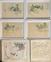 VARIOUS ARTISTS, WALLACE HULLEY four colour prints - entitled "The Pace of the Ox", "Donkey