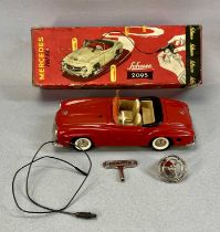 SCHUCO 2095 MERCEDES 190SL remote controlled clockwork car in red, boxed with accessories