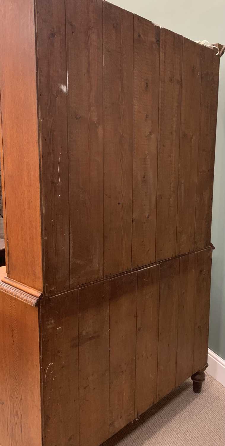 ANTIQUE OAK BOOKCASE CUPBOARD being nicely detailed with carved panels, carved edges, carved - Image 4 of 6