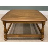 ERCOL SQUARE TOP COFFEE TABLE, 39 (h) x 75 (w) x 76cms (d) Provenance: private collection Conwy