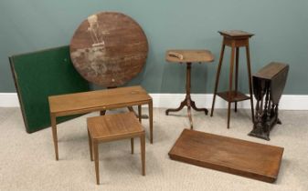 EIGHT ITEMS OF SMALL FURNITURE to include oak tilt-top tripod table, 70 (h) x 45 (w) x 46cms (d)