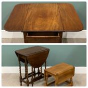 THREE ITEMS OF VINTAGE / ANTIQUE FURNITURE comprising mahogany Pembroke table, 69 (h) x 46 (w -