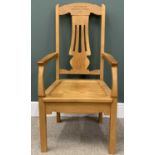 MODERN OAK EISTEDDFOD CHAIR for 'Dyffryn Conwy 1998', stamped M. Rayner to base, 116 (h) x 58 (w)