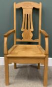 MODERN OAK EISTEDDFOD CHAIR for 'Dyffryn Conwy 1998', stamped M. Rayner to base, 116 (h) x 58 (w)