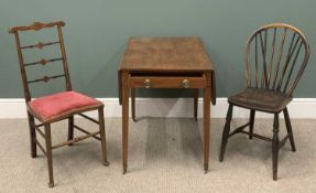 THREE ITEMS OF VINTAGE FURNITURE comprising Victorian mahogany Pembroke table with tapered