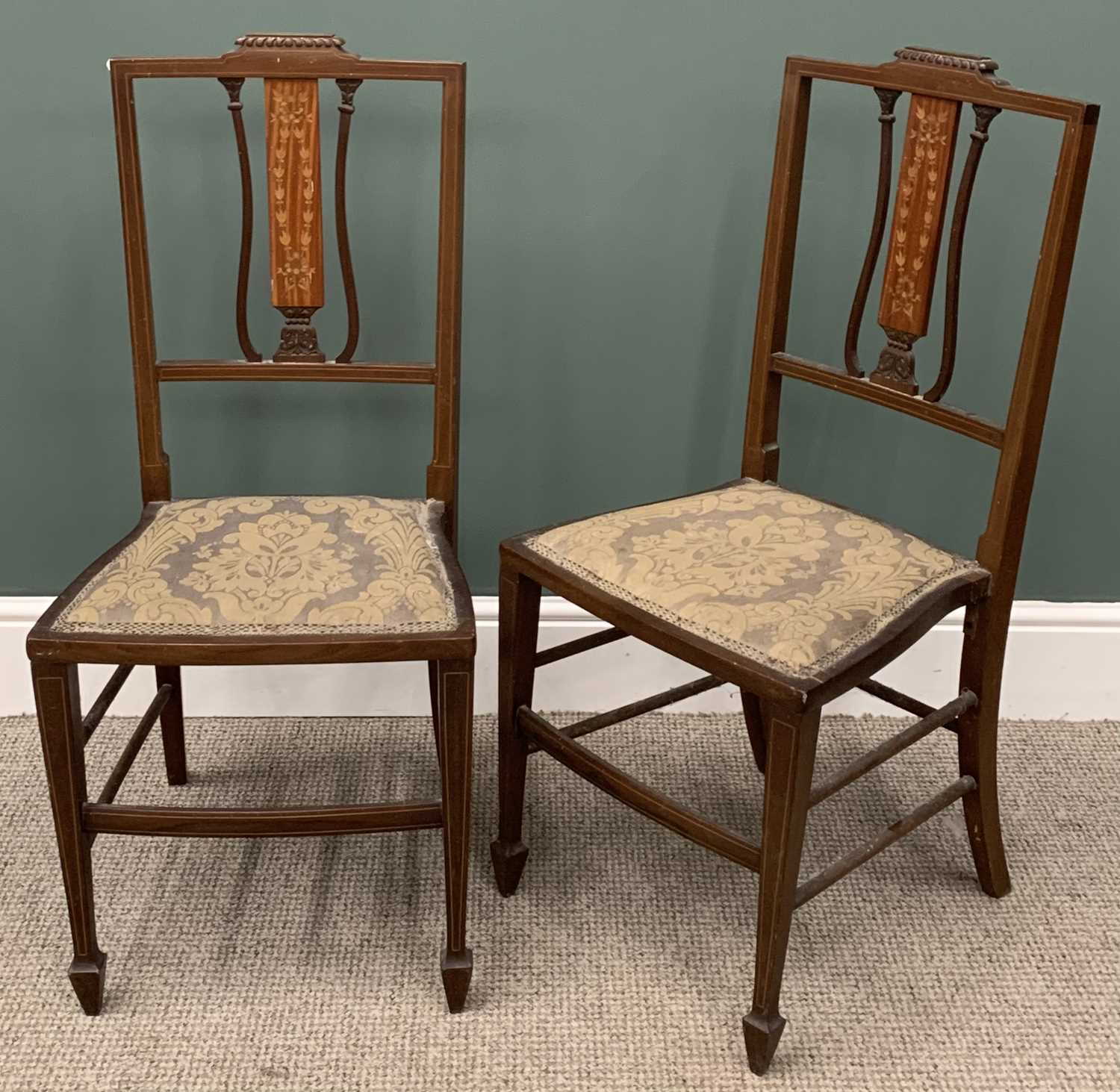 FIVE PARLOUR TYPE CHAIRS two pairs and one single Provenance: private collection Gwynedd - Image 2 of 4