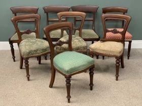 EIGHT ANTIQUE DINING CHAIRS including set of four antique balloon-back chairs, 86 (h) x 48 (w) x