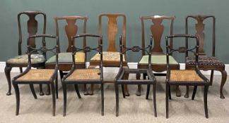 NINE VARIOUS CHAIRS to include five assorted splat back chairs, 106 (h) x 52 (w) x 40cms (d) the