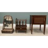 THREE ITEMS OF ANTIQUE STYLE FURNITURE including Canterbury, 62 (h) x 51 (w) x 38cms (d), night-