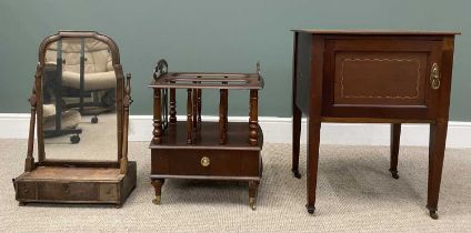 THREE ITEMS OF ANTIQUE STYLE FURNITURE including Canterbury, 62 (h) x 51 (w) x 38cms (d), night-