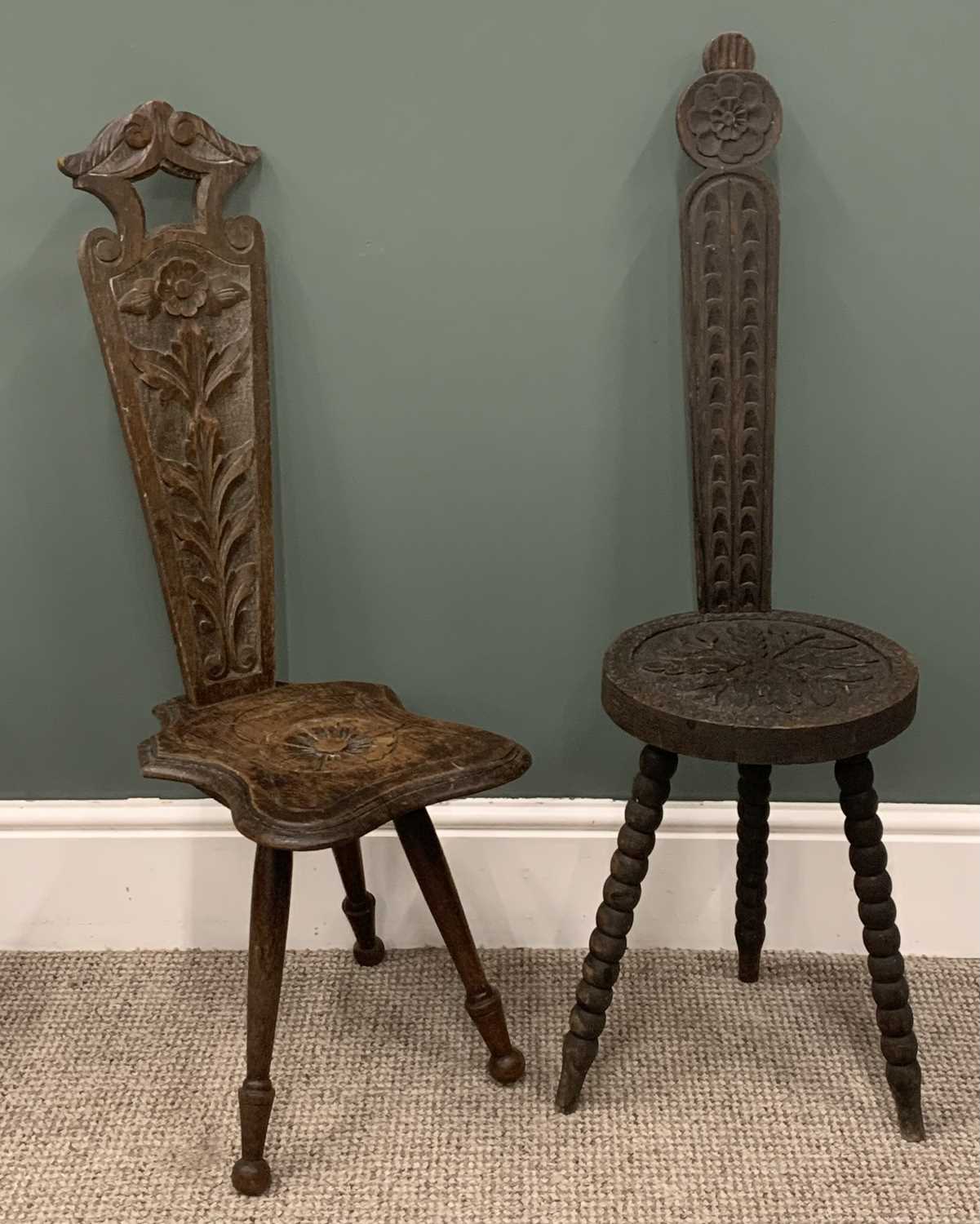 FURNITURE GROUP to include pair of bentwood stools, two carved spinning chairs, two further - Image 2 of 6