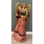CLOTHED PLASTER & MIXED MEDIA ANGELIC MUSICIAN FIGURE 165cms (h) Provenance: private collection