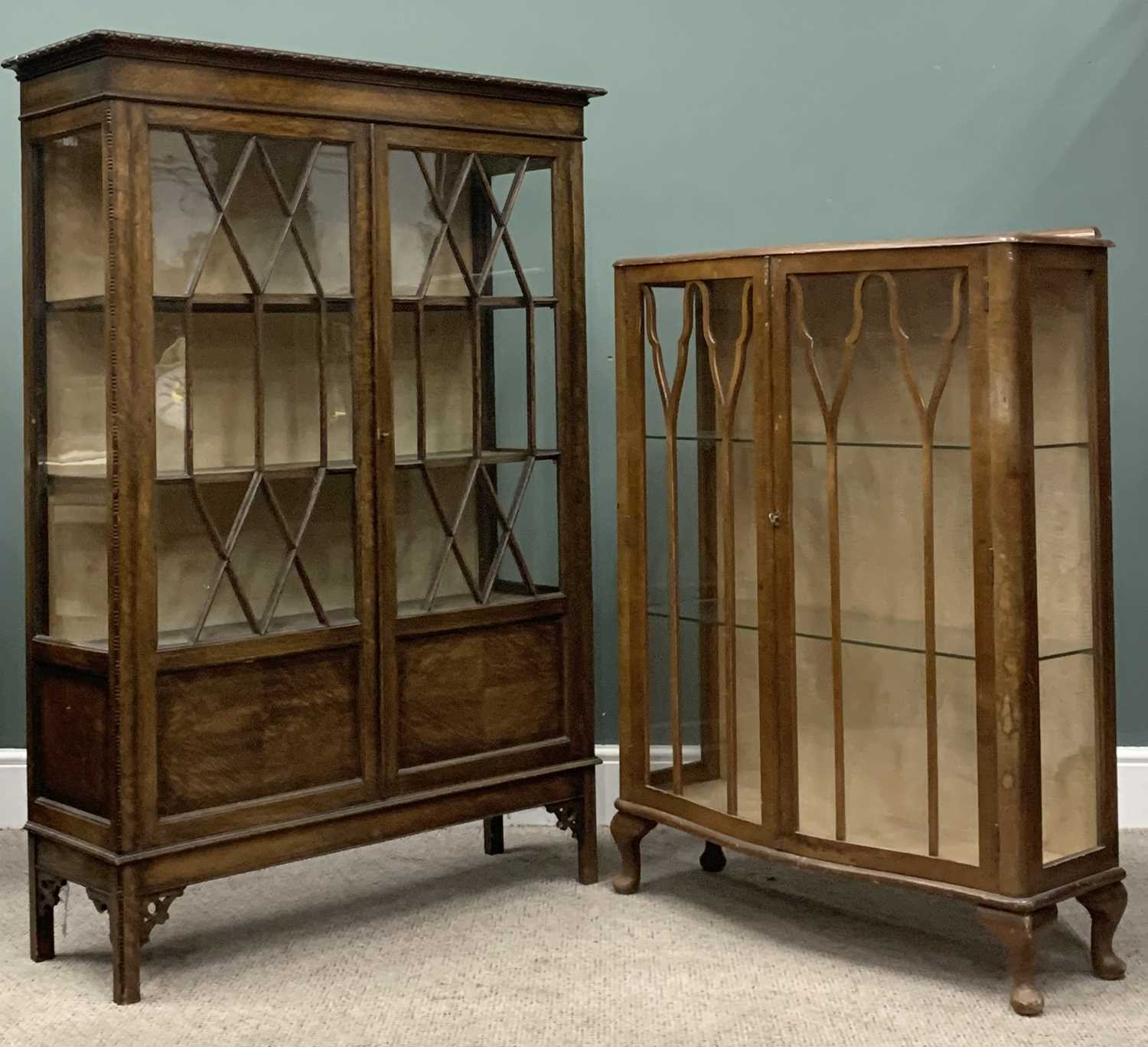 VINTAGE & LATER OCCASIONAL FURNITURE ITEMS, comprising China display cabinet example with oak two - Image 2 of 12