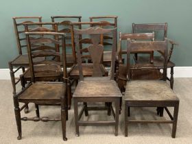 TEN VARIOUS VINTAGE CHAIRS including farmhouse, ladderback etc Provenance: private collection Conwy