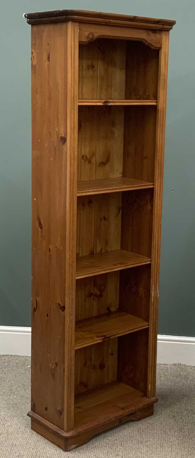 TWO ITEMS OF MODERN HONEY PINE FURNITURE being a narrow dresser, 186 (h) x 98 (w) x 40cms (d) and - Image 3 of 5