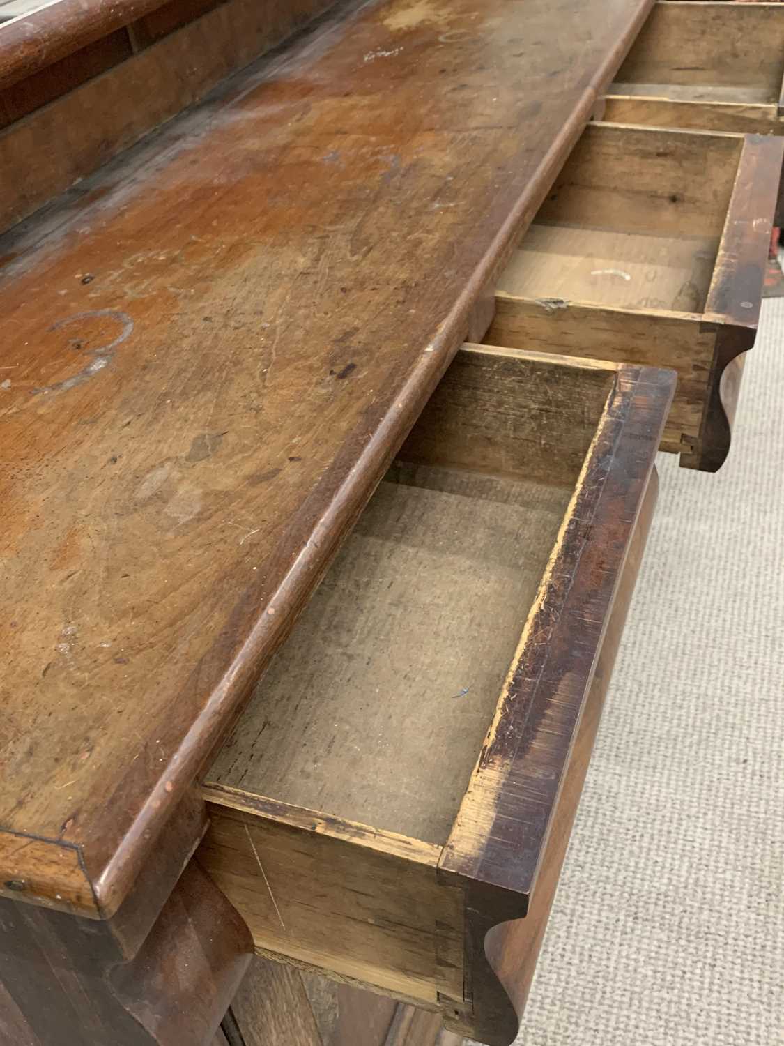 UNUSUAL NORTH WALES MAHOGANY & OAK VICTORIAN DRESSER the three shelf rack with unusual carved and - Image 3 of 6