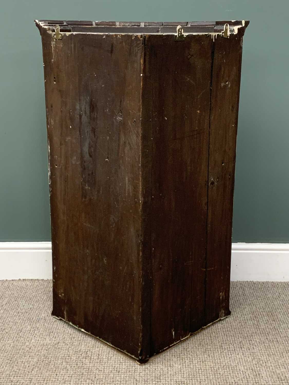 VICTORIAN MAHOGANY CORNER CUPBOARD bow front with inner shelves, exterior with Prince of Wales - Image 3 of 4