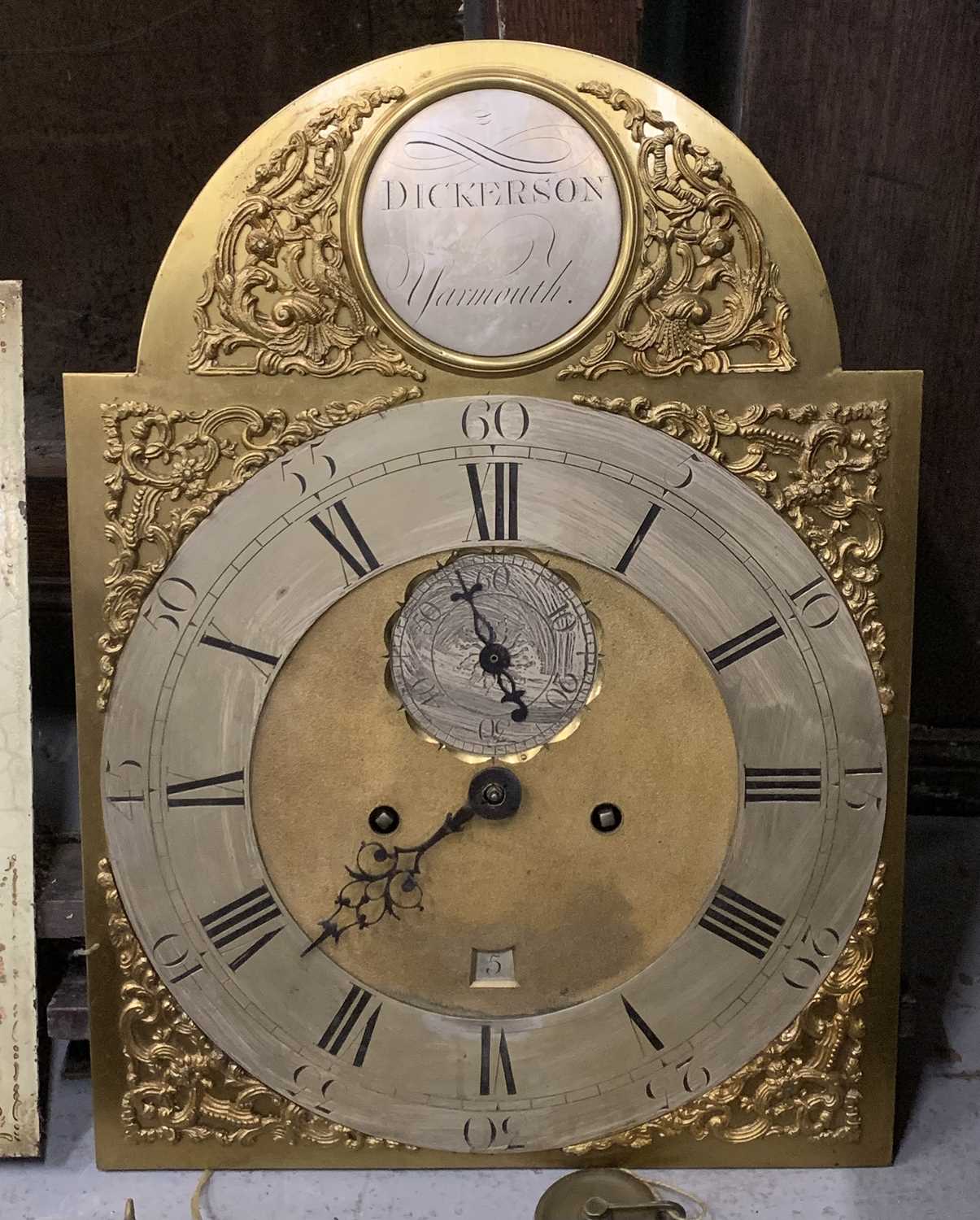 SUNDRY LONGCASE CLOCK / CLOCK PARTS approx. thirteen cases, seven hoods, many weights and pendulums, - Image 11 of 16