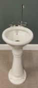 ART NOUVEAU RELIEF PATTERNED WASH BASIN & PEDESTAL with marks for 'Ozonita Morrison's Patent, DMC