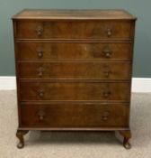 20TH CENTURY WALNUT CHEST OF FOUR DRAWERS, 102 (h) x 88 (w) x 49cms (d) Provenance: private