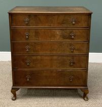 20TH CENTURY WALNUT CHEST OF FOUR DRAWERS, 102 (h) x 88 (w) x 49cms (d) Provenance: private