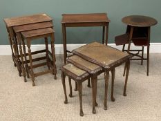 FURNITURE ASSORTMENT to include a mahogany metamorphic tea table with circular top, 71 (h) x