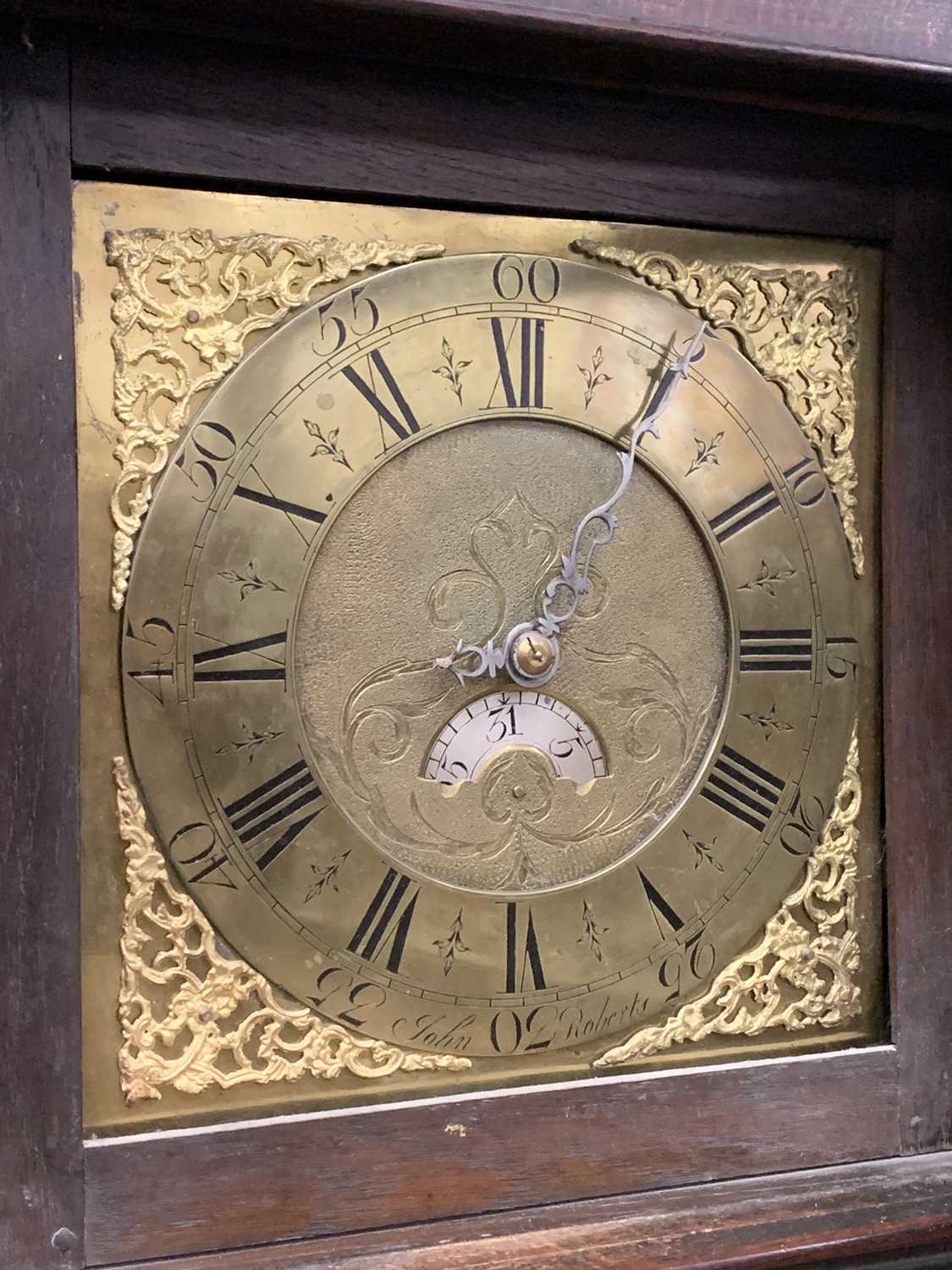 WELSH LONGCASE CLOCK late18th Century, having brass dial, inscribed John Roberts, 30 hour, oak - Image 7 of 11