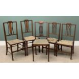 FIVE PARLOUR TYPE CHAIRS two pairs and one single Provenance: private collection Gwynedd