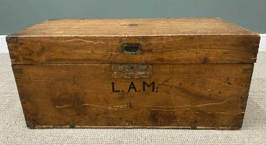 CAMPHORWOOD CAMPAIGN CHEST with brass details including side handles and inset handle, front