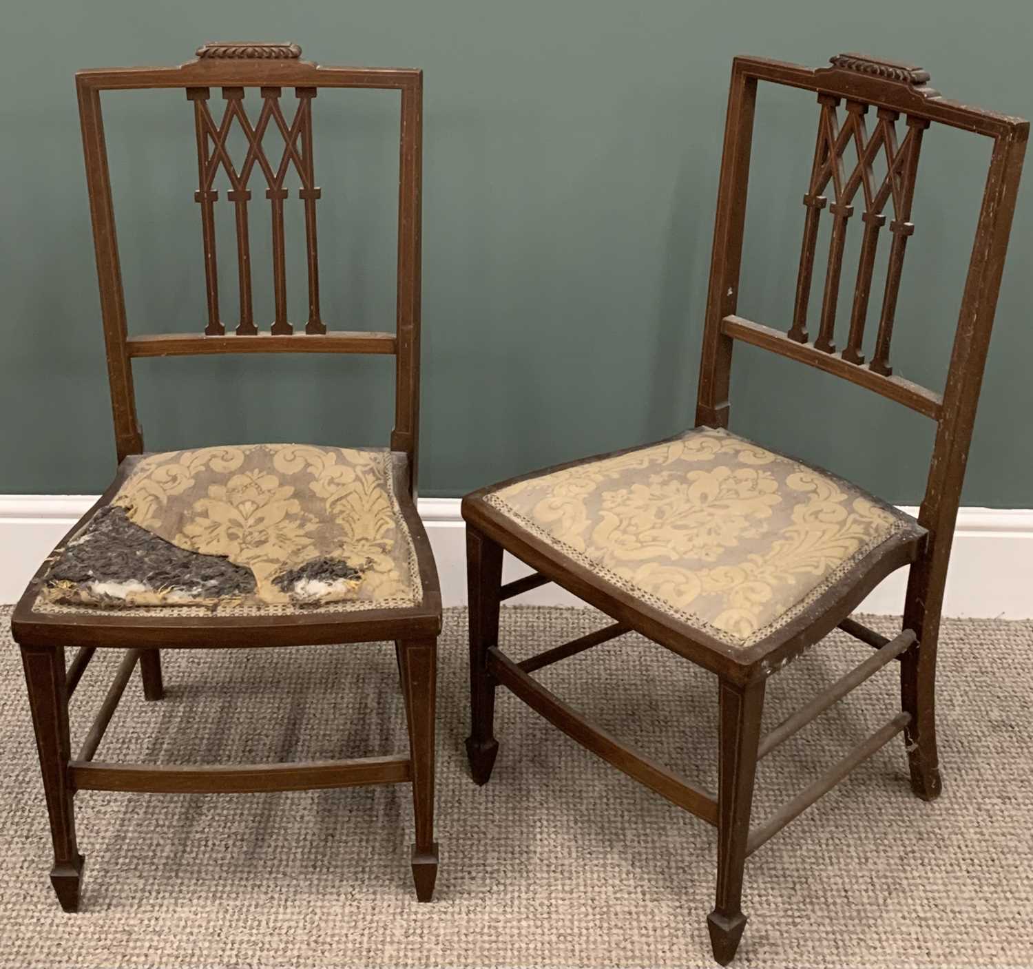 FIVE PARLOUR TYPE CHAIRS two pairs and one single Provenance: private collection Gwynedd - Image 3 of 4
