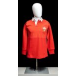 WELSH INTERNATIONAL RUGBY UNION JERSEY WORN BY JONATHAN DAVIES late 1980s, believed match-worn by