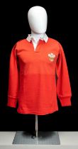 WELSH INTERNATIONAL RUGBY UNION JERSEY WORN BY JONATHAN DAVIES late 1980s, believed match-worn by