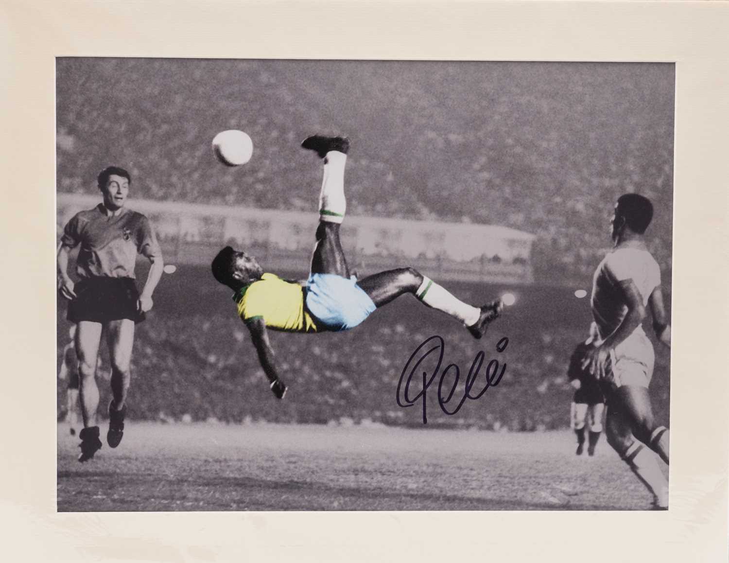 FOOTBALL INTEREST PHOTOGRAPHIC PRINTS including b/w photo of Pelé playing for Brazil, the print - Image 2 of 4