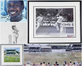DESMOND HAYNES a collection of signed prints of West Indies cricketer Desmond Haynes various