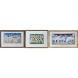 THREE GLAMORGAN COUNTY CRICKET CLUB PRINTS entitled, 'Glamorgan Cricket Club, champions 2002' by