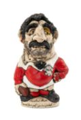 GROGG CARICATURE BY JOHN HUGHES OF LOOSEHEAD LLOYD standing on titled base, 'Never Forget You're