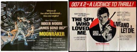 TWO JAMES BOND CINEMA POSTERS titles include 'Moonraker' (1979), printed by Lonsdale & Bartholomew