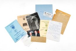 DON BRADMAN & BILL PONSFORD AUTOGRAPHS & EPHEMERA including autographed letter on Sir Donald