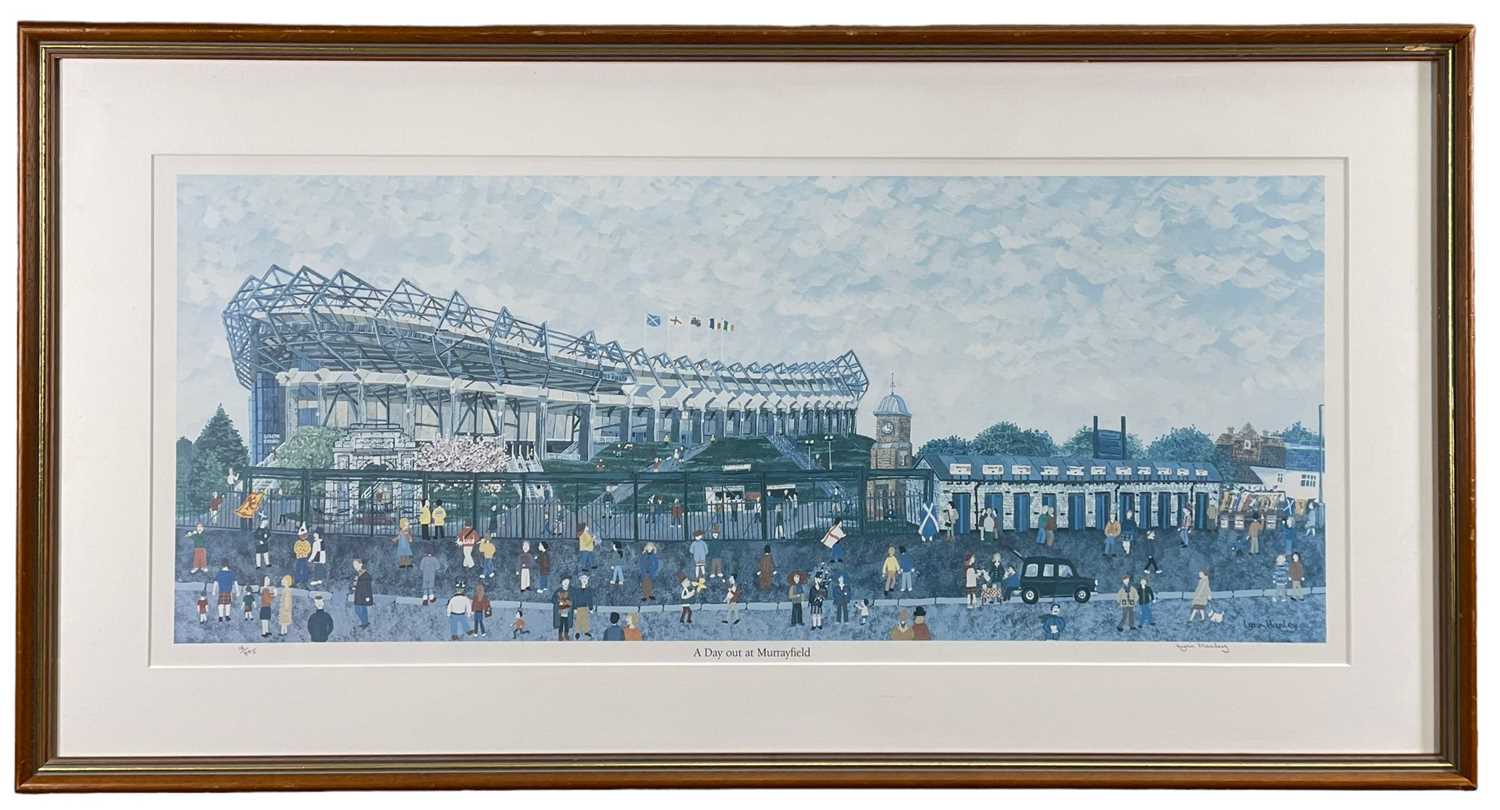 THREE RUGBY PRINTS comprising Antony Warren entitled, 'The National Stadium, Cardiff Arms Park', - Image 3 of 4