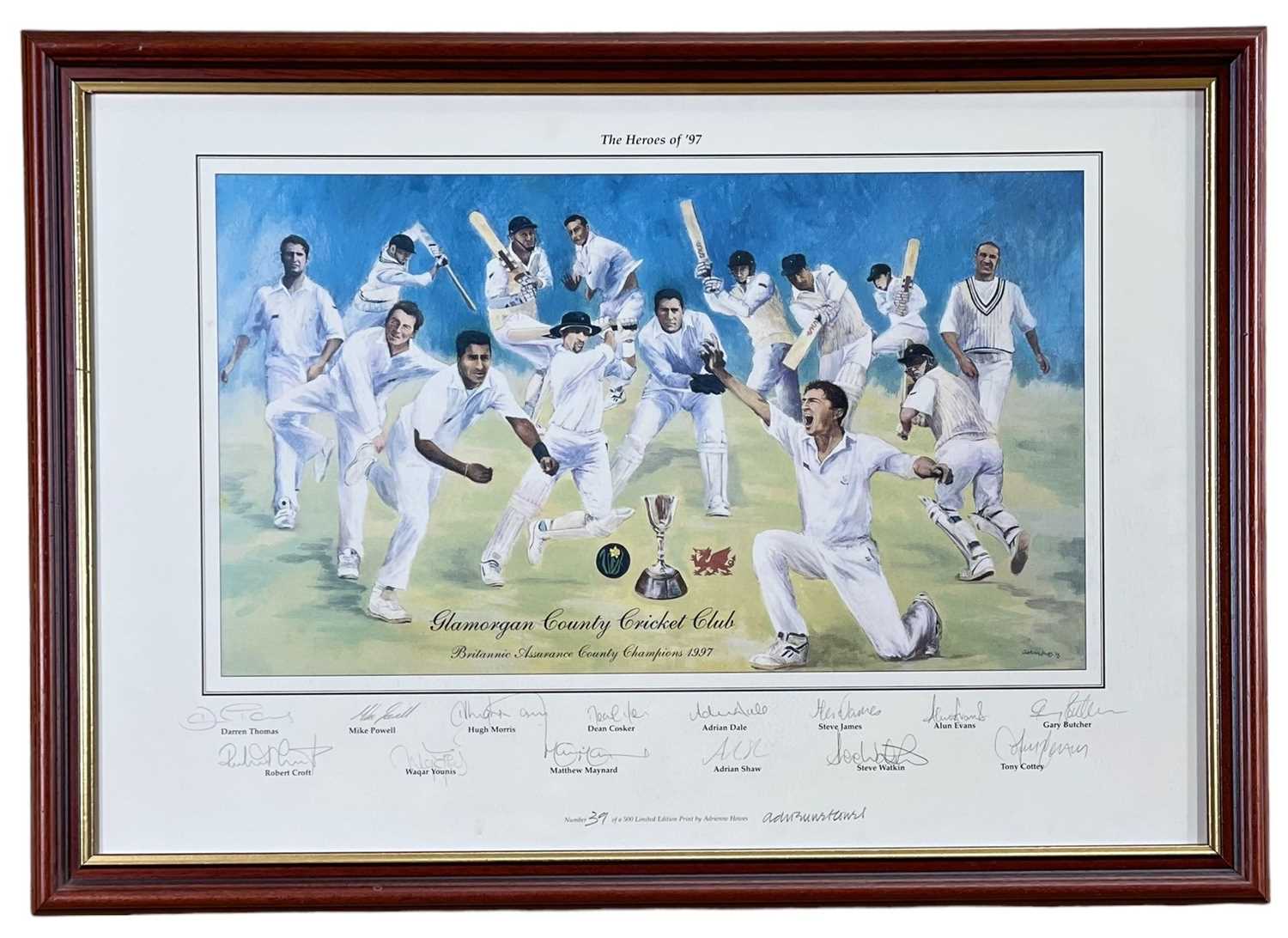 THREE GLAMORGAN COUNTY CRICKET CLUB PRINTS entitled, 'Glamorgan Cricket Club, champions 2002' by - Image 2 of 4