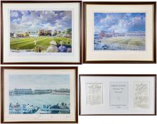 THREE LIMITED EDITION CRICKET PRINTS comprising two by Jocelyn Gatsworthy entitled 'Glamorgan County