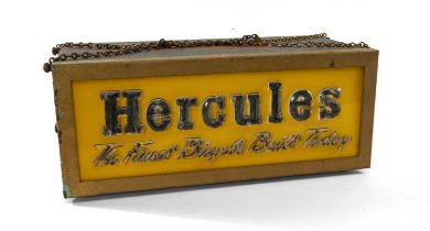 'HERCULES' BICYCLE ILLUMINATED BOX SIGN, c. 1930s, with internal motorised rotating colour gel,