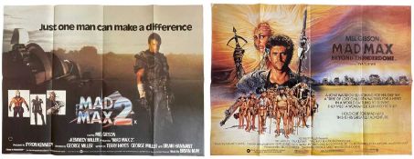 TWO MAD MAX CINEMA POSTERS titles include 'Mad Max 2' (1981), printed by Lonsdale & Bartholomew